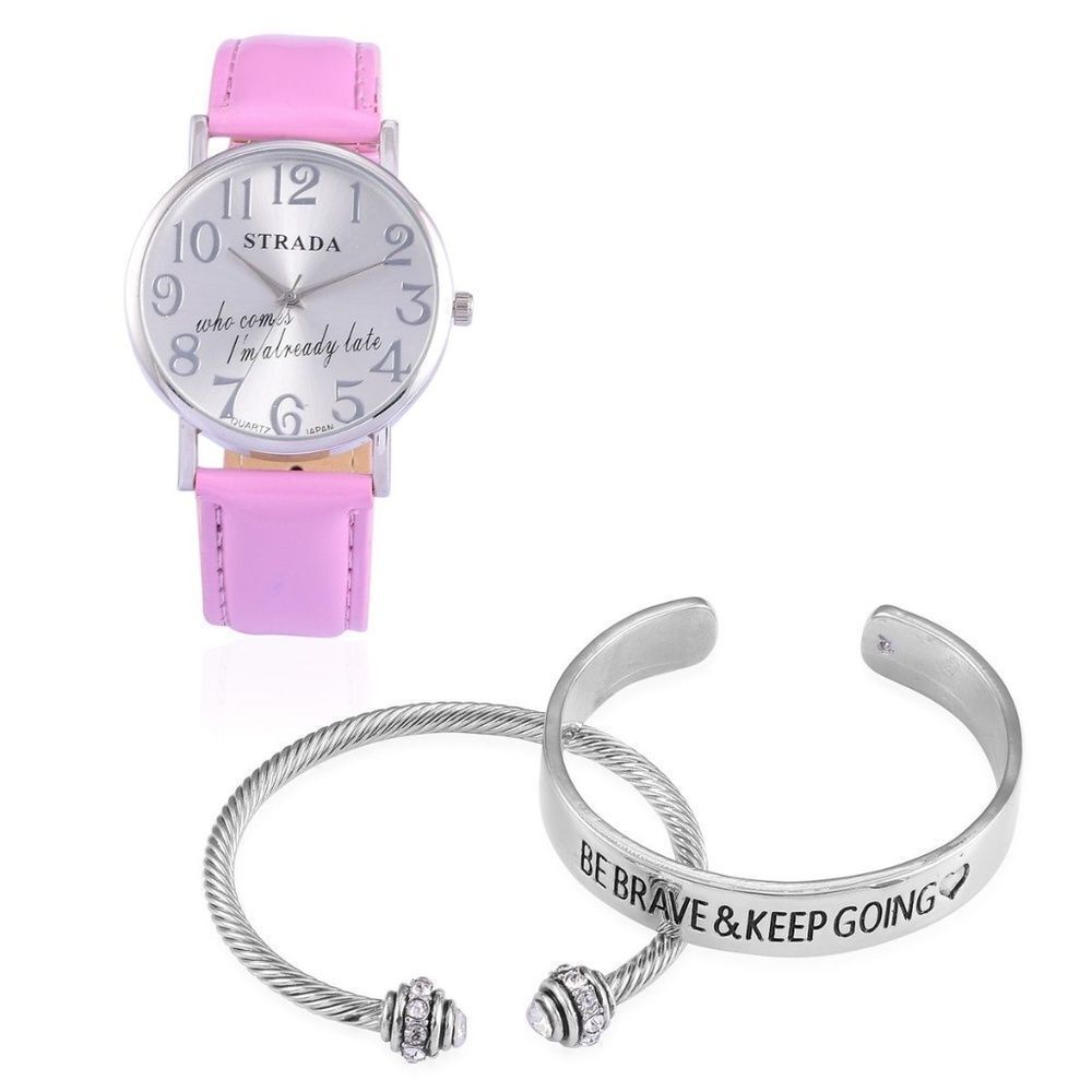 STRADA Watch Austrian Crystal Pink